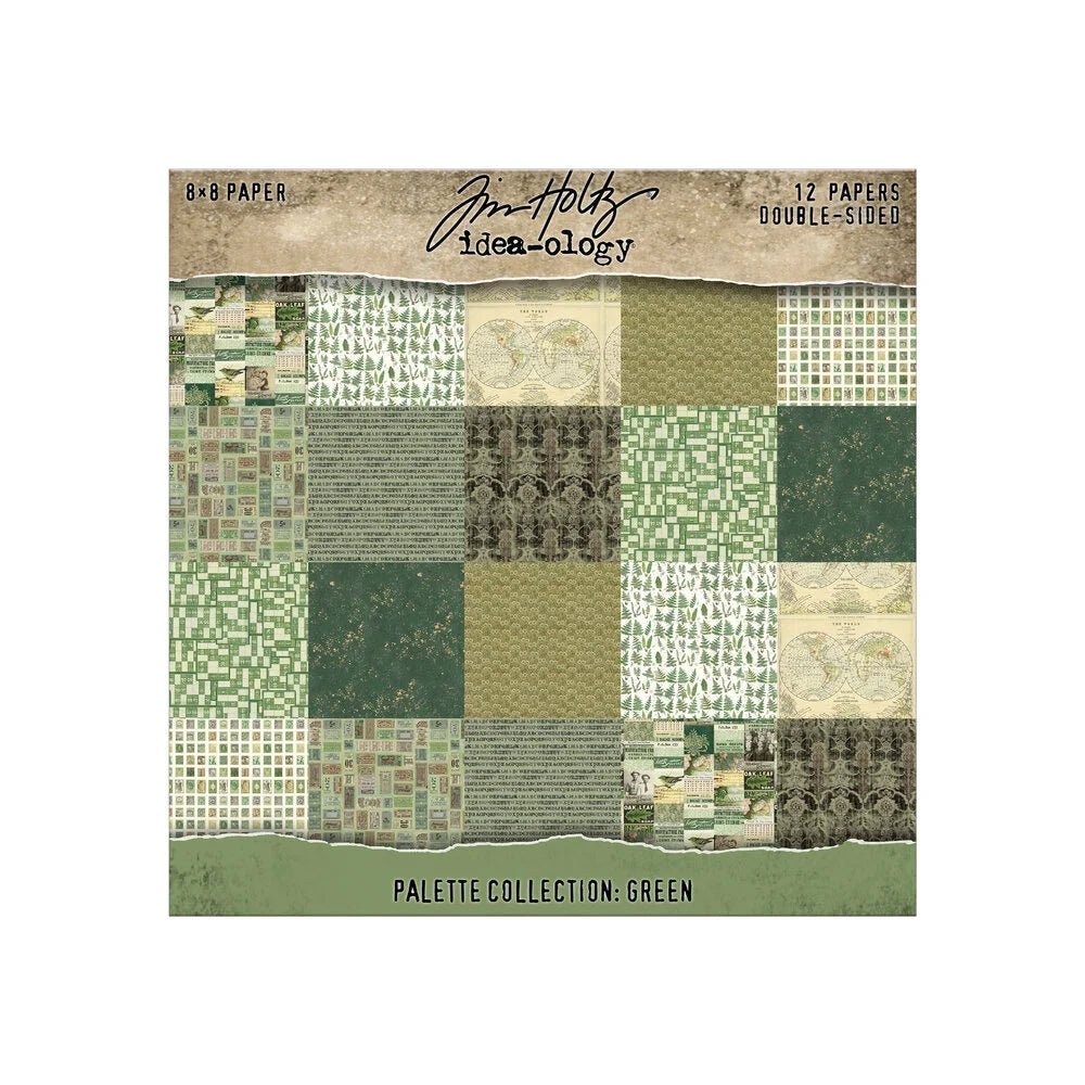 Scrapbookingpapper - Idea-ology Palette Collection Green - 1 - Tim Holtz - Tidformera