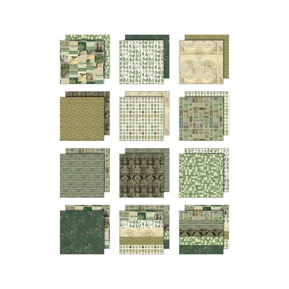 Scrapbookingpapper - Idea-ology Palette Collection Green - 2 - Tim Holtz - Tidformera