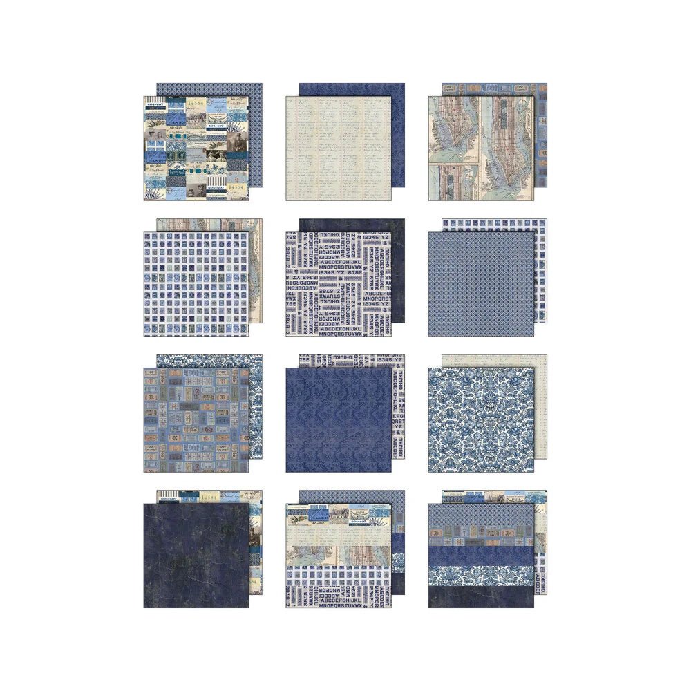 Scrapbookingpapper - Idea-ology Palette Collection Indigo - 2 - Tim Holtz - Tidformera