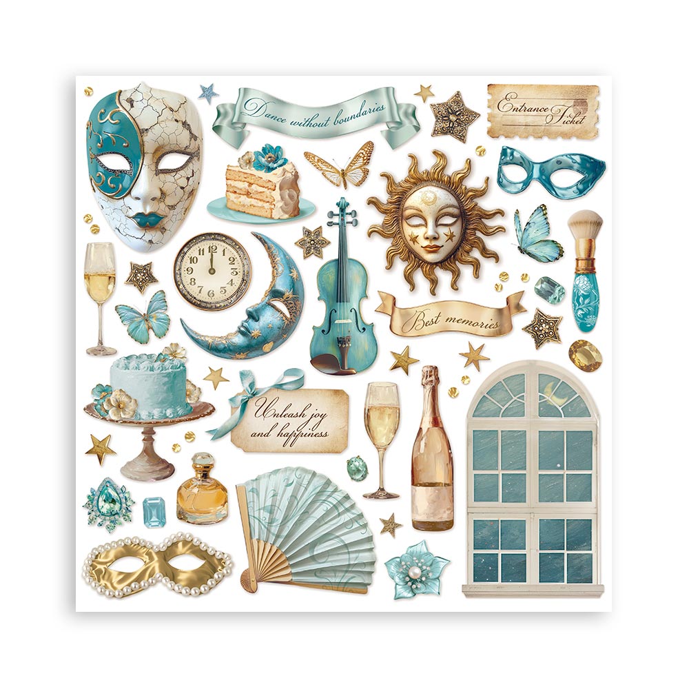 Scrapbookingpapper - Masquerade - 19 - Stamperia - Tidformera