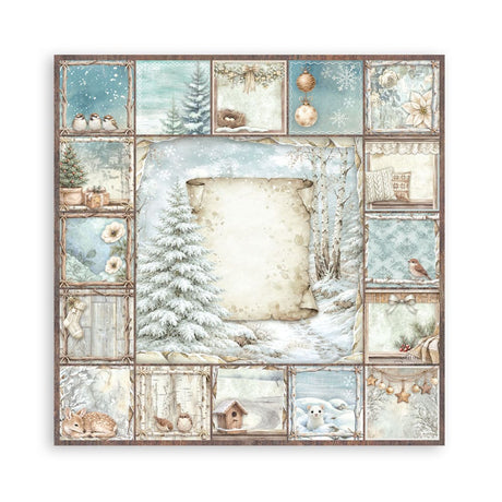 Scrapbookingpapper - Maxi Pad - White Christmas - 21 - Stamperia - Tidformera
