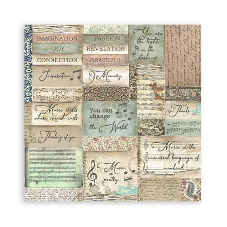 Scrapbookingpapper - Music - Stamperia - Tidformera