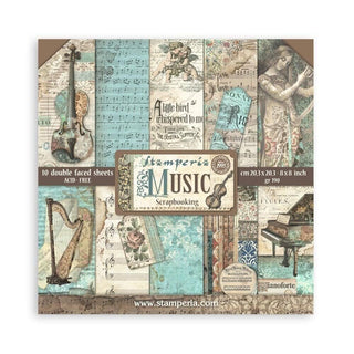 Scrapbookingpapper - Music - 1 - Stamperia - Tidformera