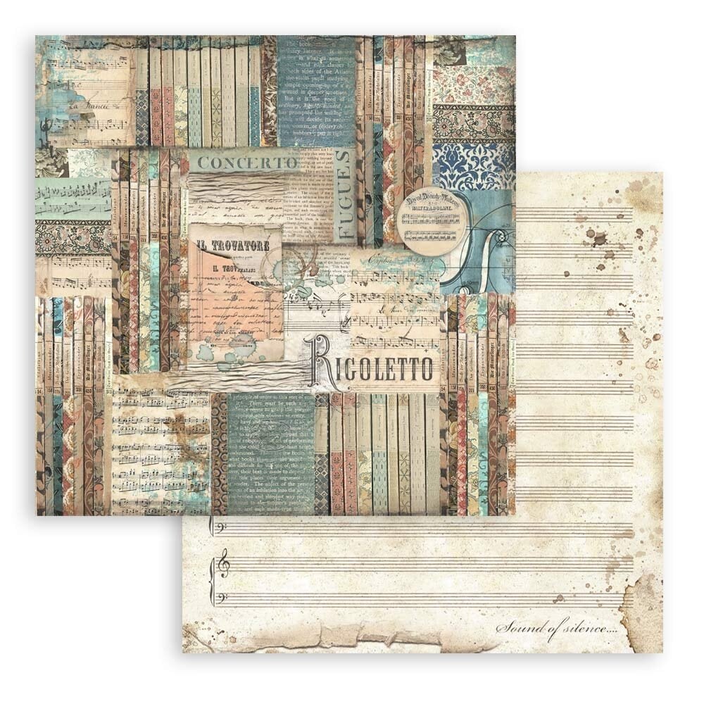 Scrapbookingpapper - Music - Stamperia - Tidformera