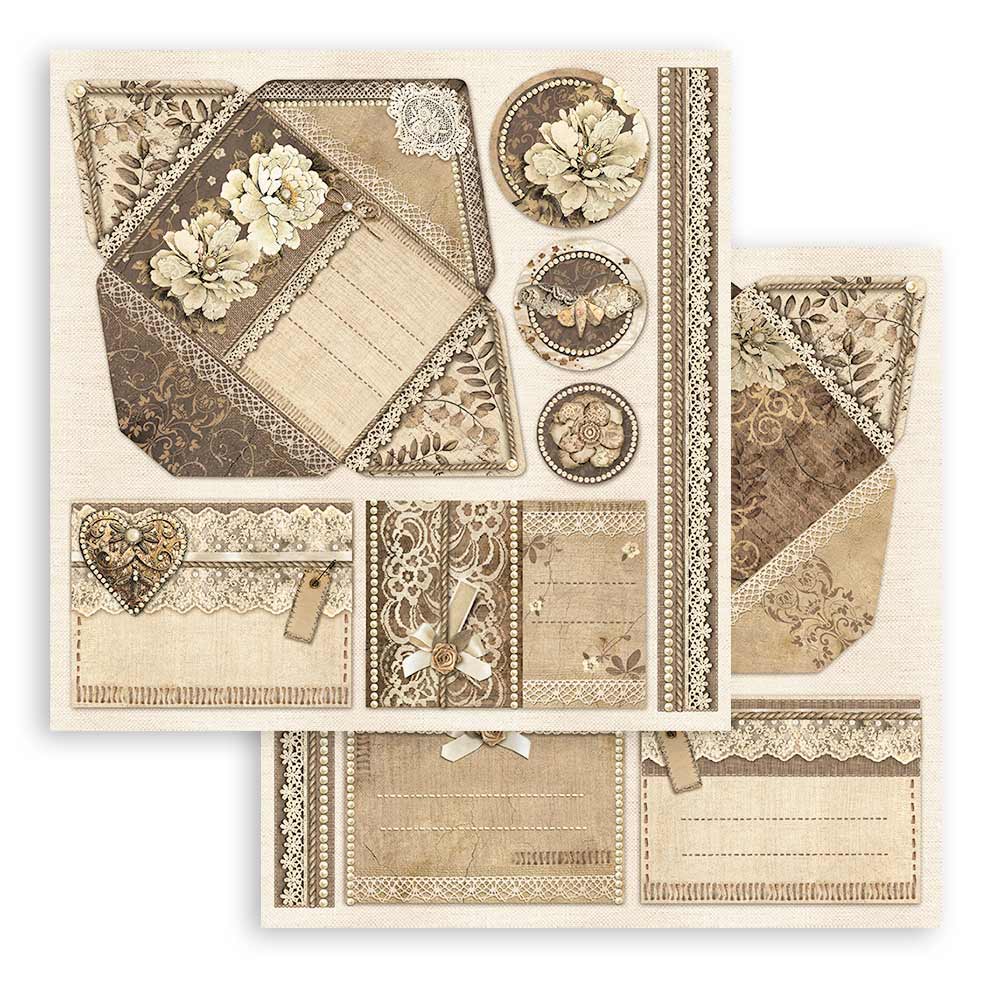 Scrapbookingpapper - Old Lace - Stamperia - Tidformera