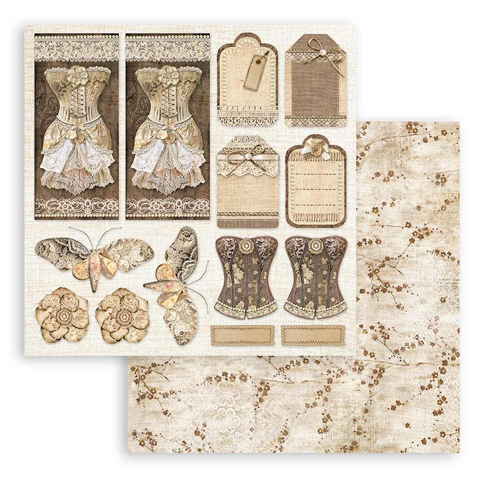 Scrapbookingpapper - Old Lace - Stamperia - Tidformera