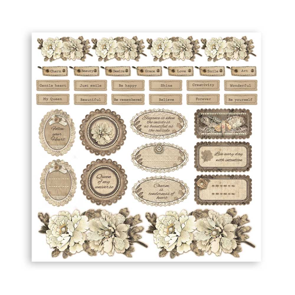 Scrapbookingpapper - Old Lace - 2 - Stamperia - Tidformera