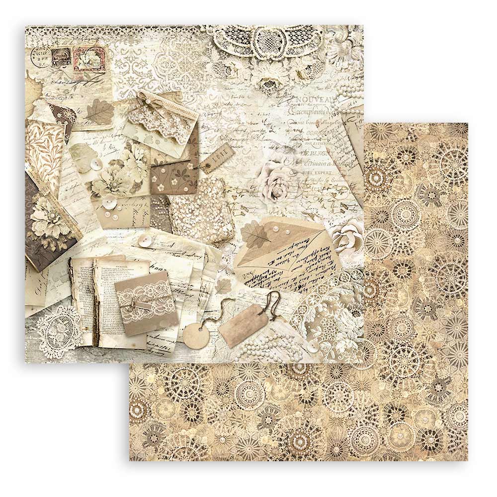 Scrapbookingpapper - Old Lace - 7 - Stamperia - Tidformera