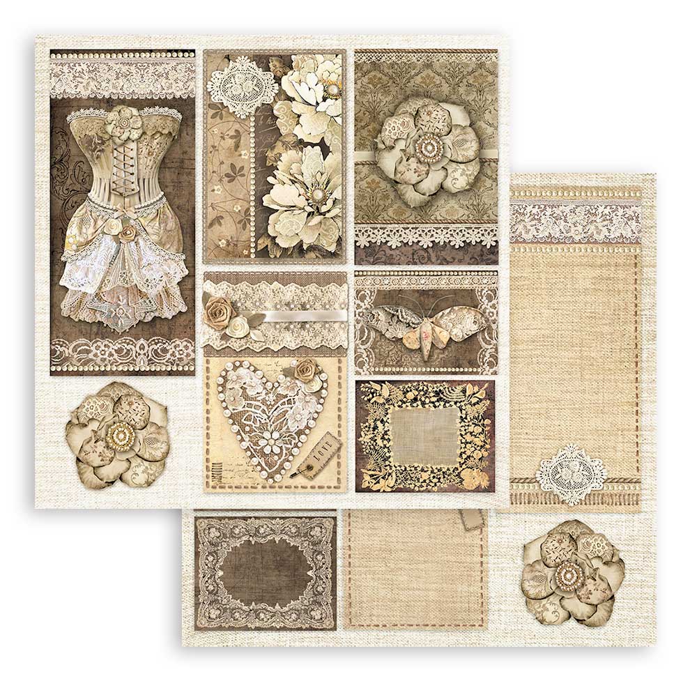 Scrapbookingpapper - Old Lace - 4 - Stamperia - Tidformera