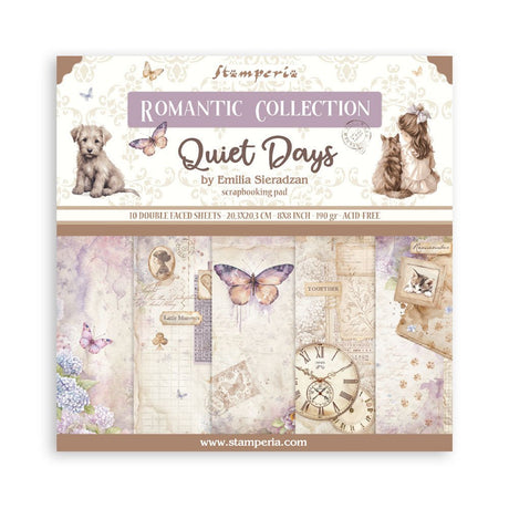 Scrapbookingpapper - Quiet Days - Double faced - 1 - Stamperia - Tidformera