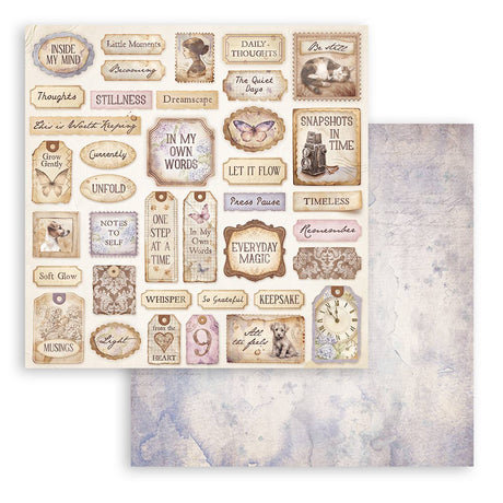 Scrapbookingpapper - Quiet Days - Double faced - 11 - Stamperia - Tidformera