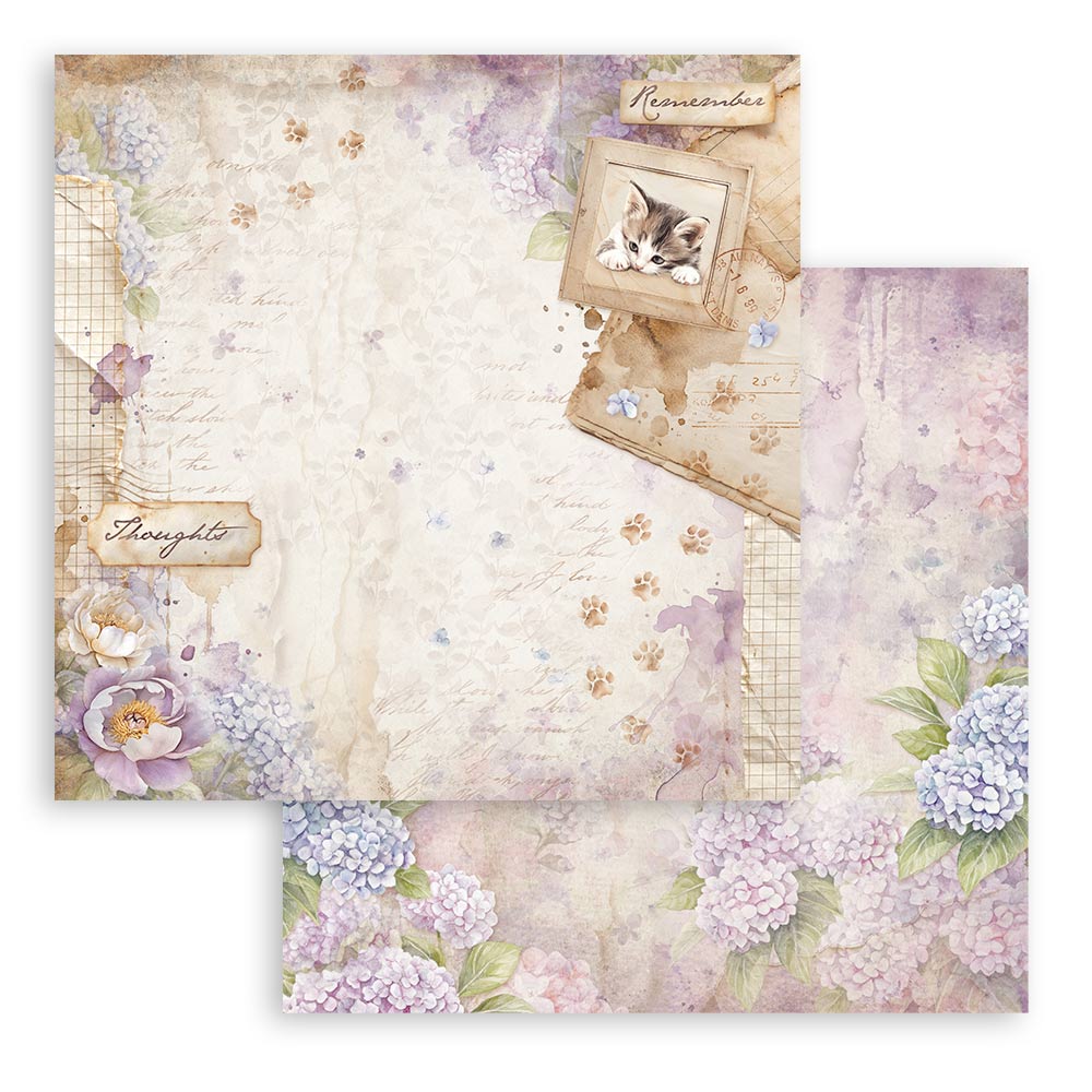 Scrapbookingpapper - Quiet Days - Double faced - 8 - Stamperia - Tidformera