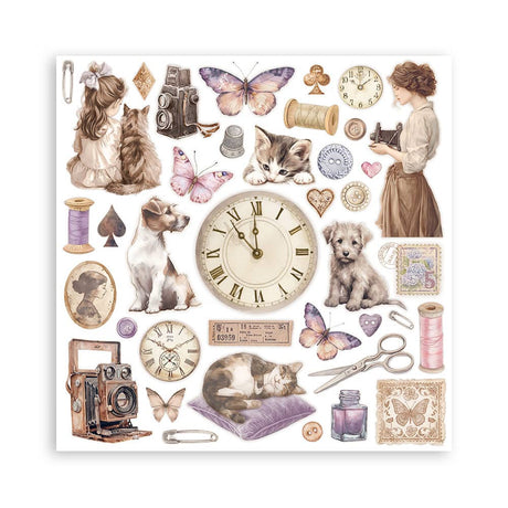 Scrapbookingpapper - Quiet Days - Maxi Pad - 8 - Stamperia - Tidformera