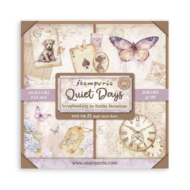 Scrapbookingpapper - Quiet Days - Maxi Pad - 1 - Stamperia - Tidformera