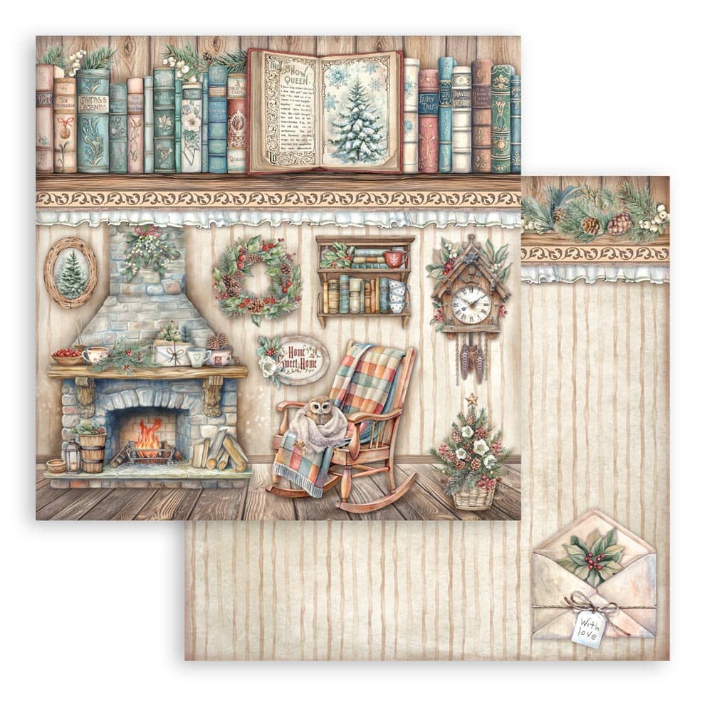 Scrapbookingpapper - The Owl's House - Double faced - 8 - Stamperia - Tidformera