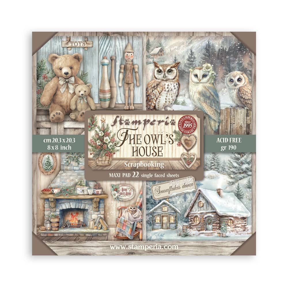 Scrapbookingpapper - The Owl's House - Maxi Pad - 1 - Stamperia - Tidformera
