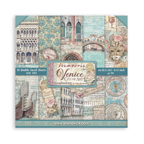 Scrapbookingpapper - Venice City of Art - Double faced - 1 - Stamperia - Tidformera