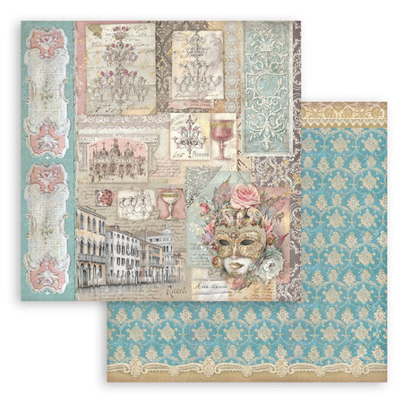Scrapbookingpapper - Venice City of Art - Double faced - 4 - Stamperia - Tidformera