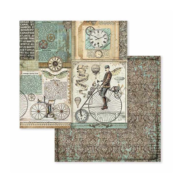 Scrapbookingpapper - Voyages Fantastiques - Double faced - 5 - Stamperia - Tidformera