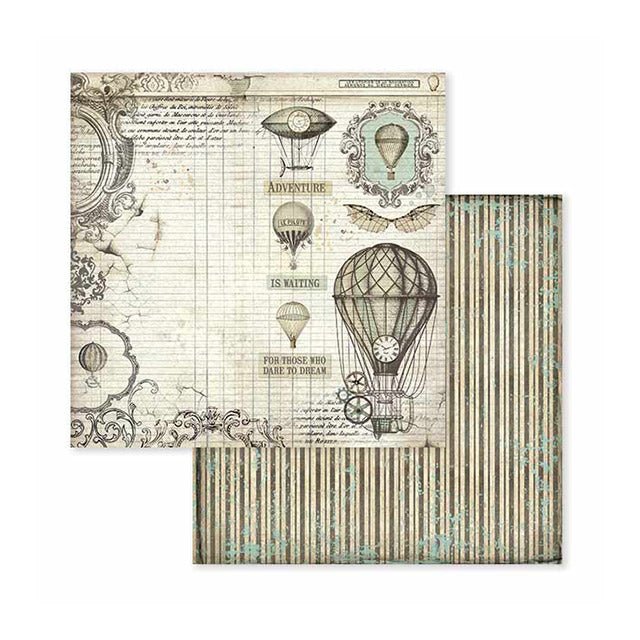 Scrapbookingpapper - Voyages Fantastiques - Double faced - 11 - Stamperia - Tidformera