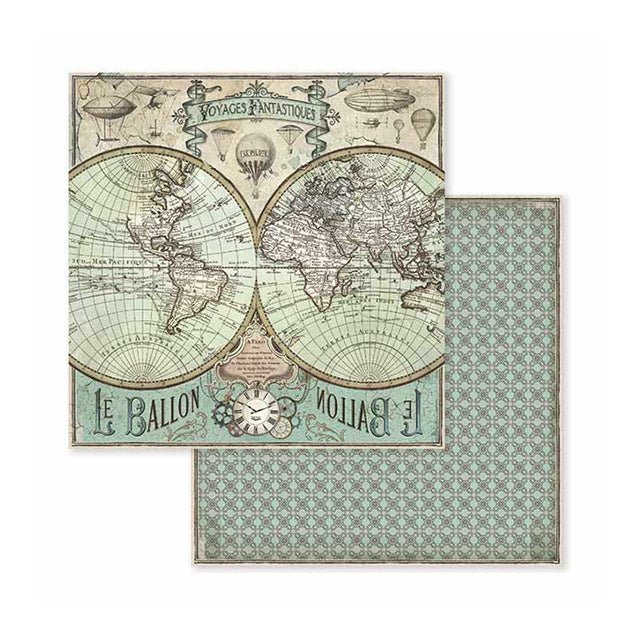 Scrapbookingpapper - Voyages Fantastiques - Double faced - 6 - Stamperia - Tidformera