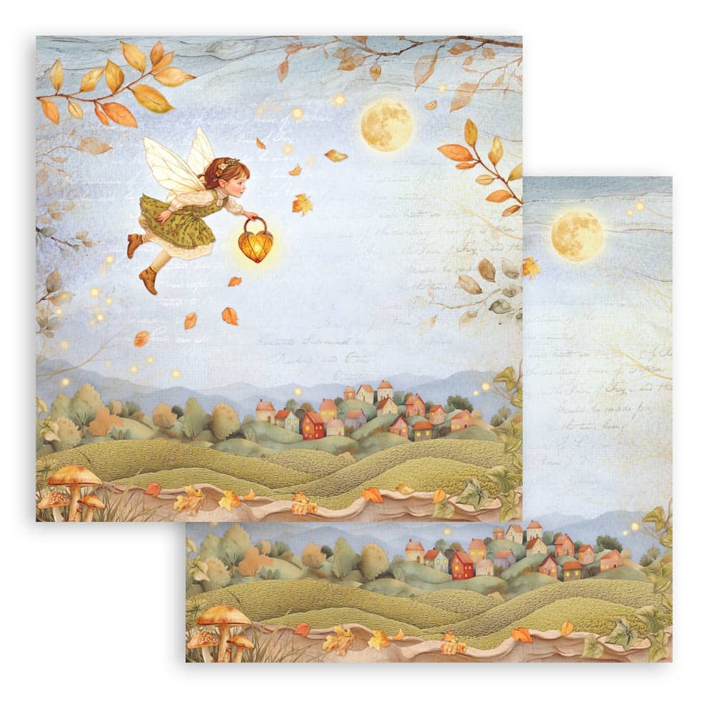 Scrapbookingpapper - Whispering Woods - Double faced - 6 - Stamperia - Tidformera