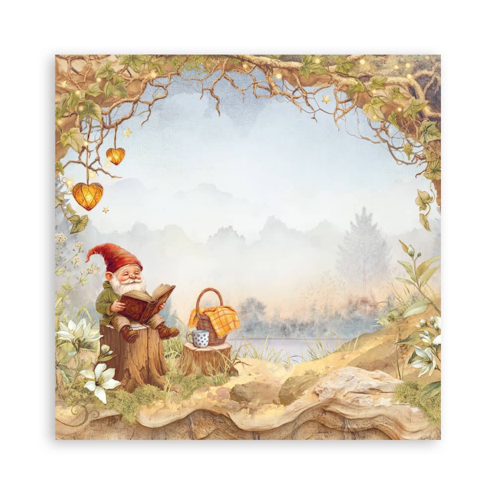 Scrapbookingpapper - Whispering Woods - Double faced - 19 - Stamperia - Tidformera