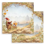 Scrapbookingpapper - Whispering Woods - Double faced - 18 - Stamperia - Tidformera