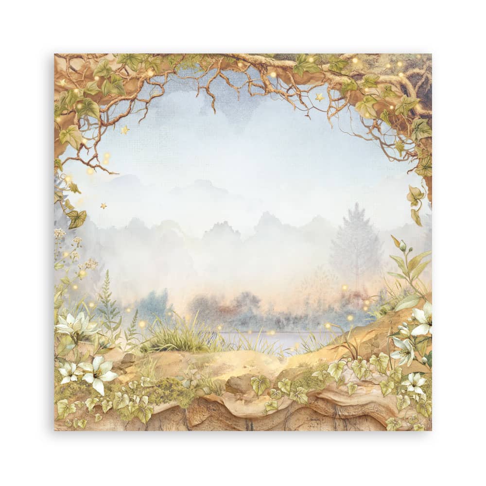 Scrapbookingpapper - Whispering Woods - Double faced - 20 - Stamperia - Tidformera