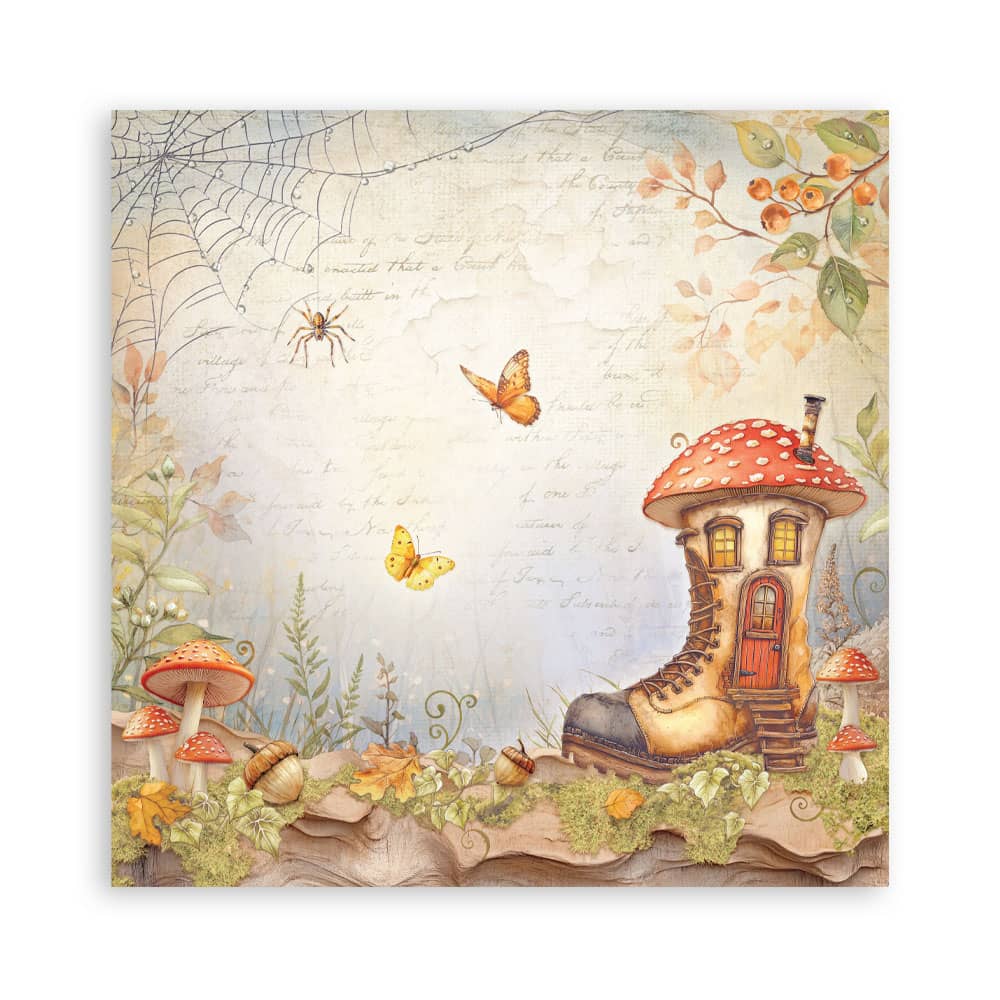 Scrapbookingpapper - Whispering Woods - Double faced - 13 - Stamperia - Tidformera