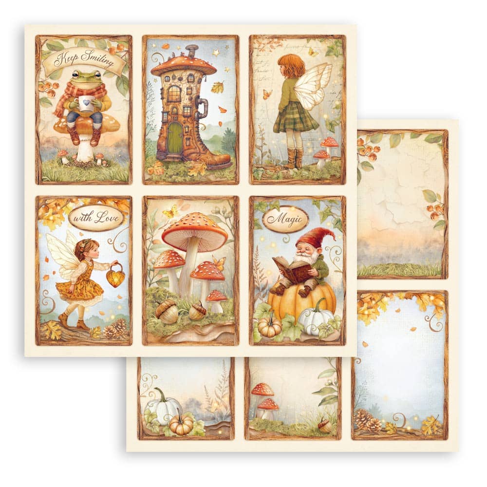 Scrapbookingpapper - Whispering Woods - Double faced - 27 - Stamperia - Tidformera