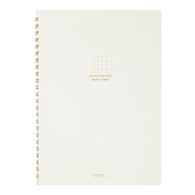 Spiralblock Dotted A5 - White - 1 - Midori - Tidformera