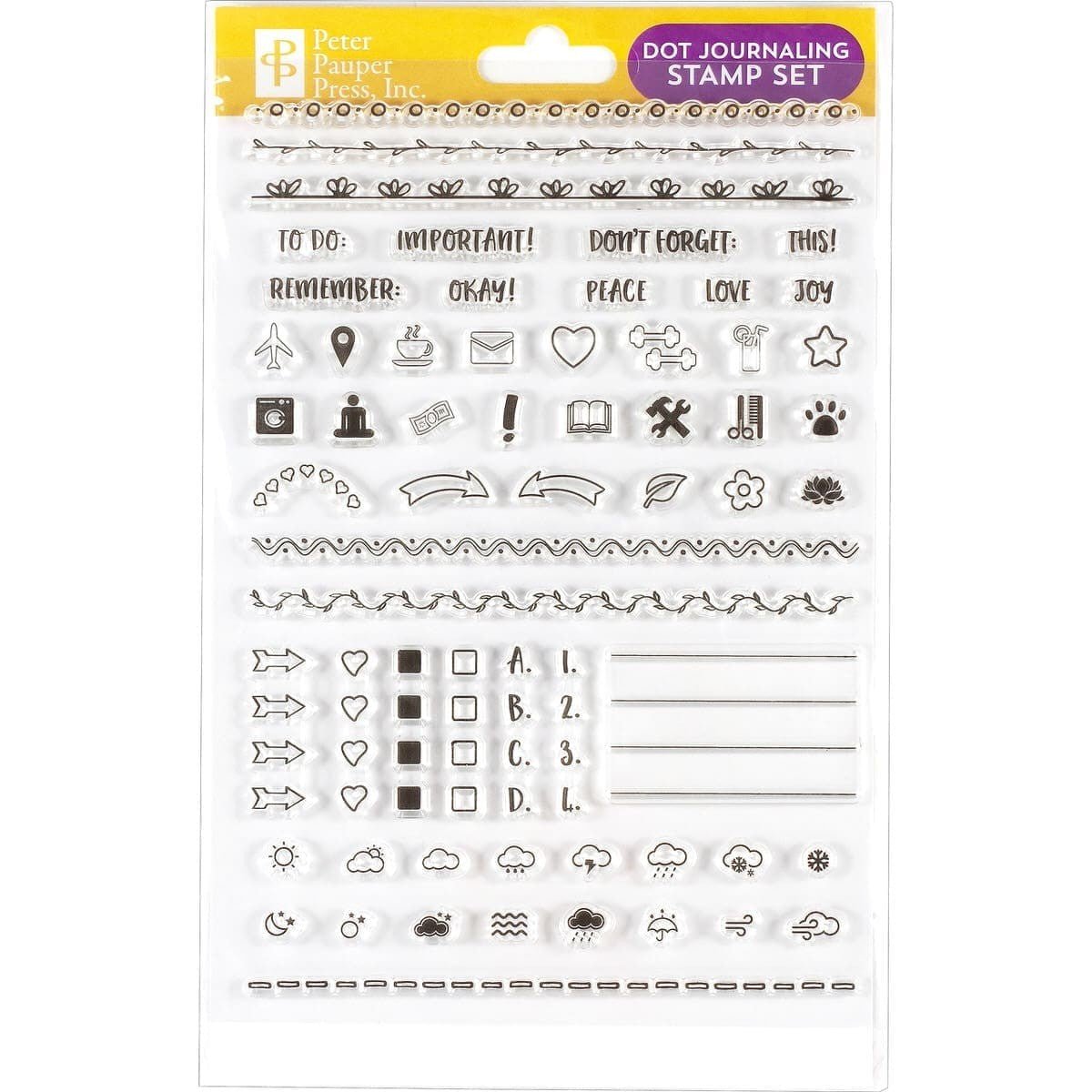 Stamp set Clear stamps Kalender - Dot journaling - Peter Pauper Press - Tidformera