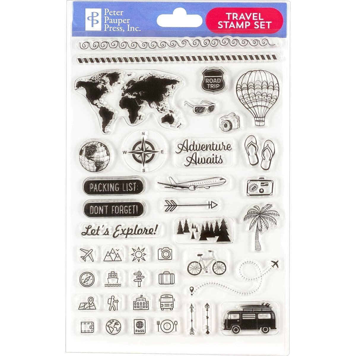 Stamp set Clear stamps Kalender - Travel - Peter Pauper Press - Tidformera