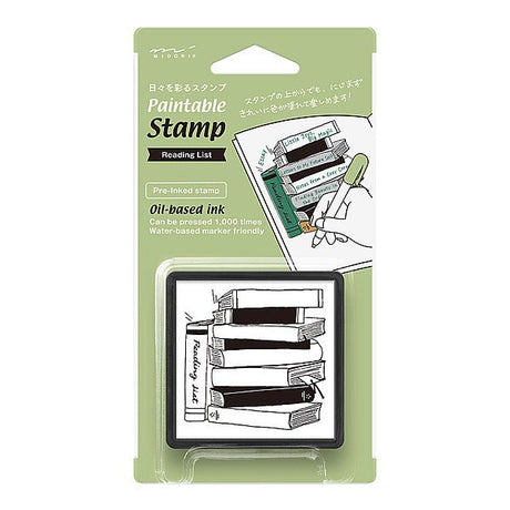 Stämpel Paintable Stamp Pre - inked - Reading List - 1 - Midori - Tidformera