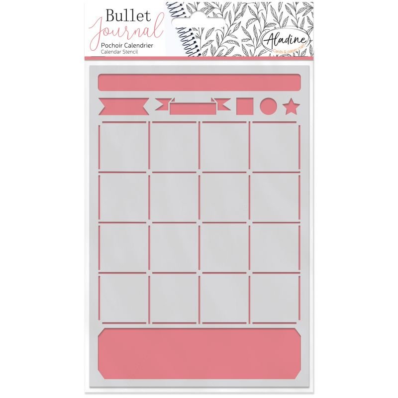 Stencil Bullet Journal - Calendar - 1 - Aladine - Tidformera