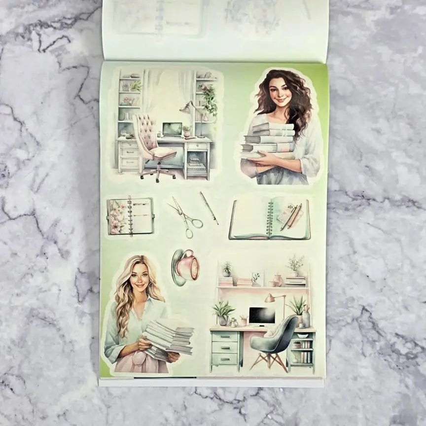 Sticker book - Mimmilä - Floral desk - 14 - MIC & MIM Premium Paper Shop - Tidformera