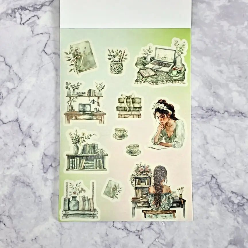 Sticker book - Mimmilä - Floral desk - 2 - MIC & MIM Premium Paper Shop - Tidformera