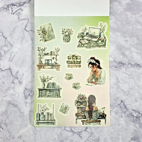 Sticker book - Mimmilä - Floral desk - 2 - MIC & MIM Premium Paper Shop - Tidformera