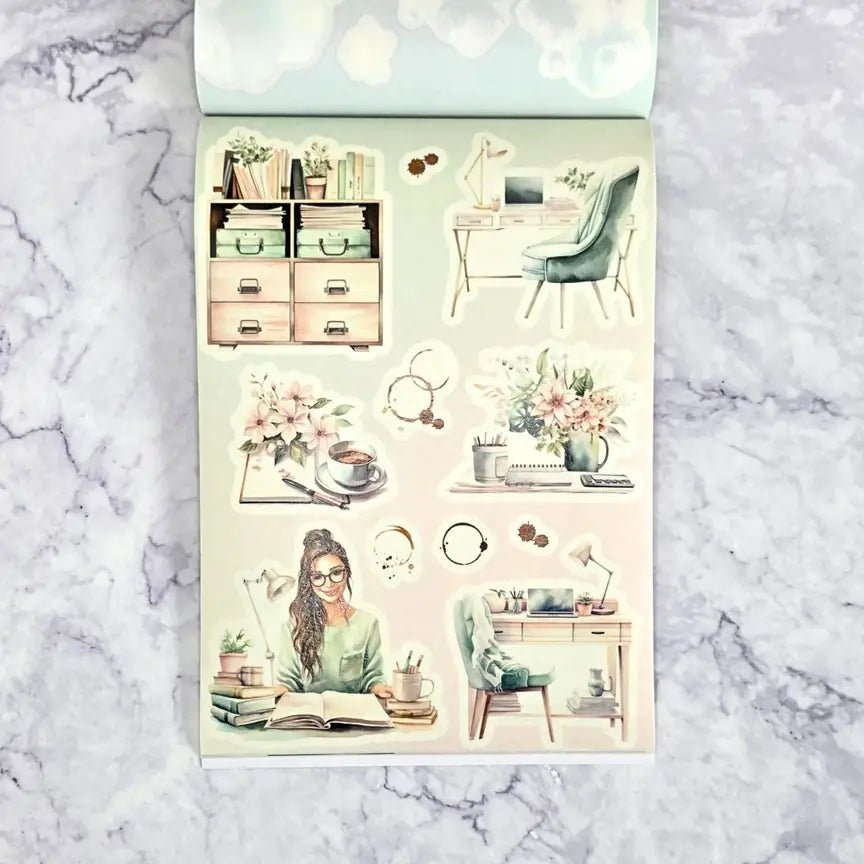 Sticker book - Mimmilä - Floral desk - 12 - MIC & MIM Premium Paper Shop - Tidformera