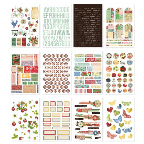 Sticker book Simple Vintage Berry fields - Simple Stories - Tidformera