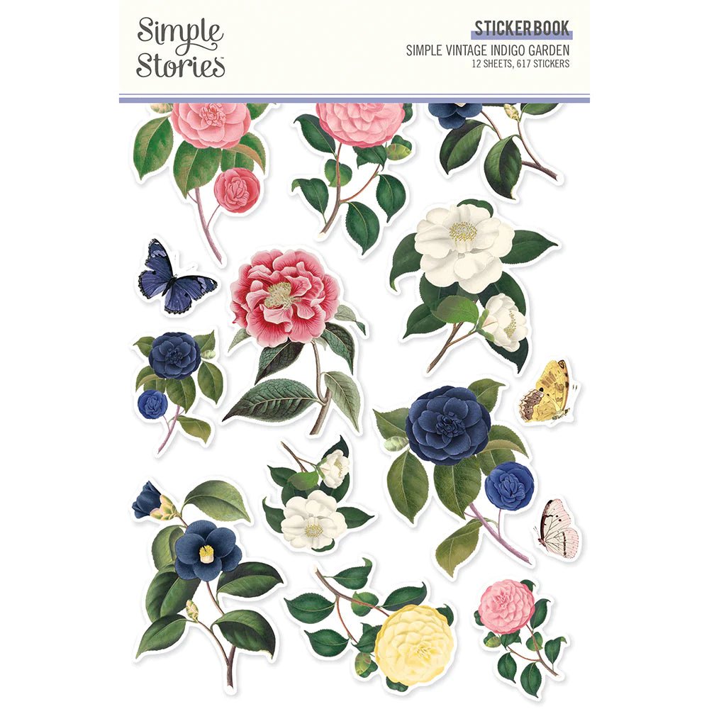 Sticker book Simple Vintage Indigo Garden - Simple Stories - Tidformera