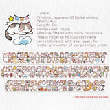 Sticker Pet Tape - Pre-cut - 40 mm - Kitty Conga - 5 - Washi Tape Shop - Tidformera