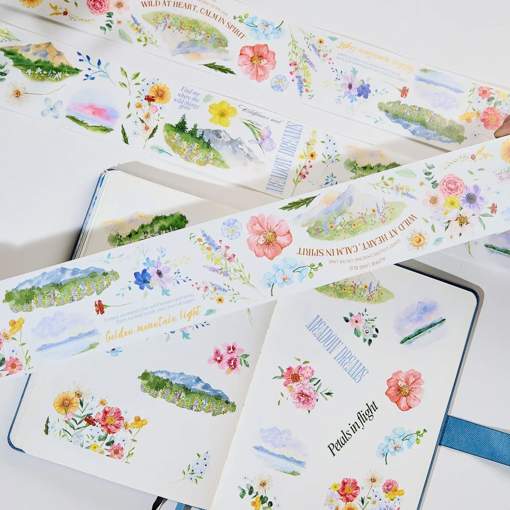 Sticker Pet Tape - Pre-cut - 60 mm - Lakeside Glow - 5 - Washi Tape Shop - Tidformera