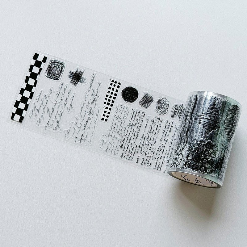 Sticker Pet Tape - Pre-cut - 70 mm - Scribbled Thoughts - 2 - Washi Tape Shop - Tidformera