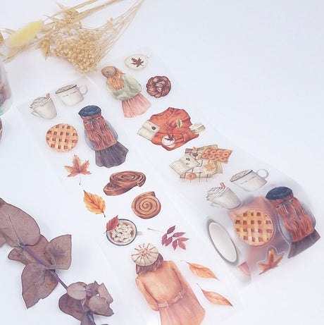 Sticker Pet Tape - Pre-cut - 74 mm - Cozy Autumn - 2 - Plan & Plot Studio - Tidformera