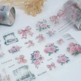 Sticker Pet Tape - Pre - cut - Blush & bows - 74 mm - 2 - Plan & Plot Studio - Tidformera