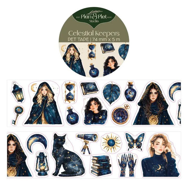 Sticker Pet Tape - Pre - cut - Celestial Keepers - 74 mm - 1 - Plan & Plot Studio - Tidformera