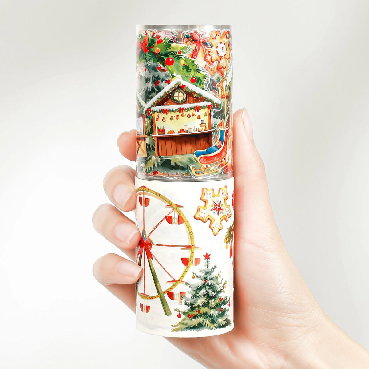 Sticker Pet Tape - Pre - cut - Christmas Market - 70 mm - Washi Tape Shop - Tidformera