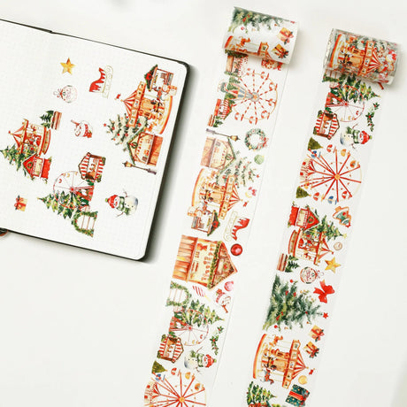 Sticker Pet Tape - Pre - cut - Christmas Market - 70 mm - 1 - Washi Tape Shop - Tidformera